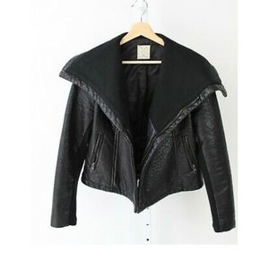 Pins and Needless Leather Jacket X Small Black